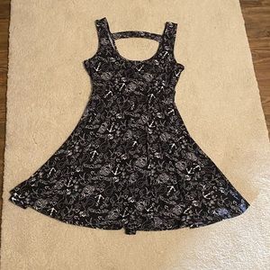 Hot Topic Black Pearl Sailor Pinup Skater Dress